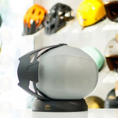 Mũ 3/4 EGO E2 Xám Titanium Nhám Mái Che Nắng FREESHIP