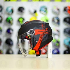 Combo Mũ 3/4 EGO E3 SPEED Đỏ Nhám Độ Khóa Chống Trộm