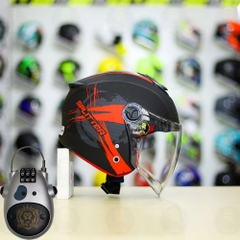 Combo Mũ 3/4 EGO E3 SPEED Đỏ Nhám Độ Khóa Chống Trộm