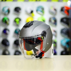 Combo Mũ 3/4 EGO E3 Xám Titanium Nhám Độ Khóa Chống Trộm