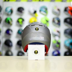 Combo Mũ 3/4 EGO E3 Xám Titanium Nhám Độ Khóa Chống Trộm