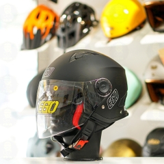 Mũ 3/4 EGO E41 Đen Nhám 2 Kính FREESHIP