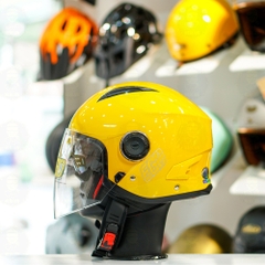 Mũ 3/4 EGO E41 Vàng Bóng 2 Kính FREESHIP