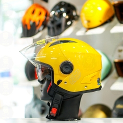 Mũ 3/4 EGO E41 Vàng Bóng 2 Kính FREESHIP