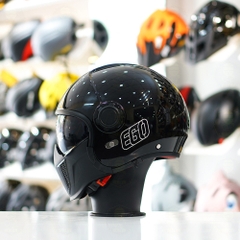 Combo Mũ EGO E5 Đen Bóng - Mặt Nạ- Kính Màu - Freeship