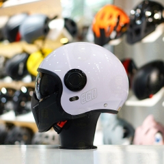 Combo Mũ EGO E5 Trắng Bóng - Mặt Nạ - Kính Màu - Freeship