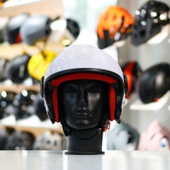 Mũ 3/4 EGO E5 Trắng Bóng FREESHIP