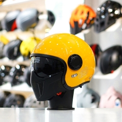 Combo Mũ EGO E5 Vàng Bóng - Mặt Nạ - Kính Màu - Freeship