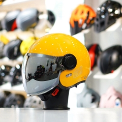 Combo Mũ EGO E5 Vàng Bóng - Mặt Nạ - Kính Màu - Freeship