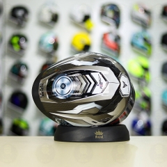 Mũ Fullface EGO E7 Xám Cam Nhám + Dán Tem Decal Yamaha EXCITER Xám FREESHIP