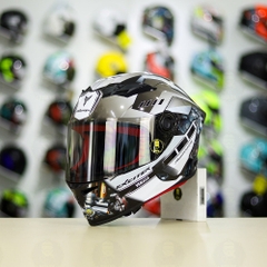 Mũ Fullface EGO E7 Xám Cam Nhám + Dán Tem Decal Yamaha EXCITER Xám FREESHIP