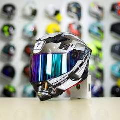 Mũ Fullface EGO E7 Xám Cam Nhám + Dán Tem Decal Yamaha EXCITER Xám FREESHIP