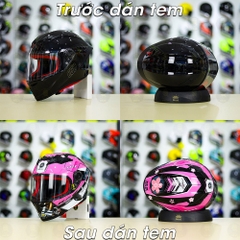 Tem Decal Yamaha R15 Pink Candy Cho Nón Fullface - Không Nón - FREESHIP