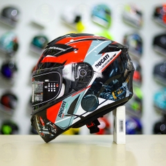Mũ Lật Hàm YOHE 938 + Dán Tem DUCATI V2 Xám Đỏ