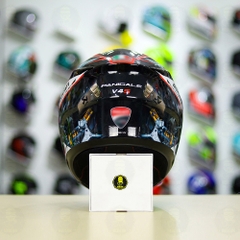 Mũ Lật Hàm YOHE 938 + Dán Tem DUCATI V2 Xám Đỏ