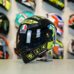 Mũ Royal M138b Đen Bóng + Tặng Dán Tem Decal AGV CORSA Đen Vàng FREESHIP