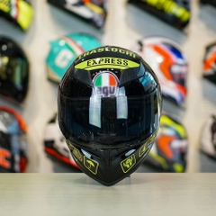 Mũ Royal M138b Đen Bóng + Tặng Dán Tem Decal AGV CORSA Đen Vàng FREESHIP