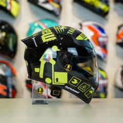 Mũ Royal M138b Đen Bóng + Tặng Dán Tem Decal AGV CORSA Đen Vàng FREESHIP