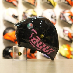 Mũ Royal M138b Đen Bóng + Tặng Dán Tem Decal AGV MYTH V1 Hồng FREESHIP
