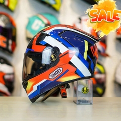 Mũ Royal M138b Đen Bóng + Tặng Dán Tem Decal Shoei BRINK Đỏ Xanh FREESHIP