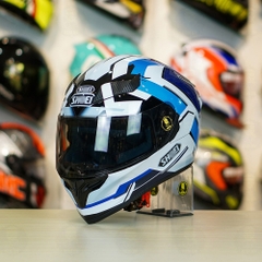 Mũ Royal M138b Đen Bóng + Tặng Dán Tem Decal Shoei BRINK Trắng Xanh FREESHIP