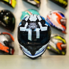 Mũ Royal M138b Đen Bóng + Tặng Dán Tem Decal Shoei BRINK Trắng Xanh FREESHIP