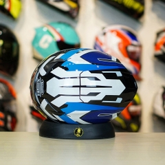 Mũ Royal M138b Đen Bóng + Tặng Dán Tem Decal Shoei BRINK Trắng Xanh FREESHIP