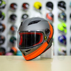Mũ Fullface EGO E7 T1 Xám Cam Nhám FREESHIP
