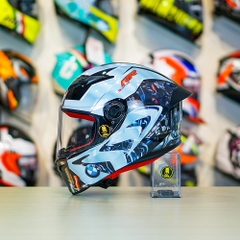 Mũ Fullface EGO E7 Xám Cam Nhám + Dán Tem Decal BMW Bạc FREESHIP