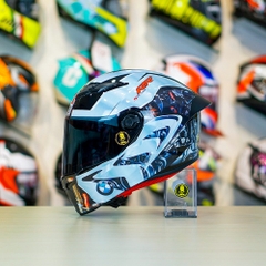 Mũ Fullface EGO E7 Xám Cam Nhám + Dán Tem Decal BMW Bạc FREESHIP