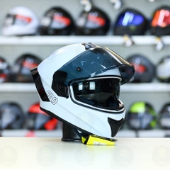 Mũ Fullface EGO E81 Trắng Bóng + Đuôi Gió FREESHIP