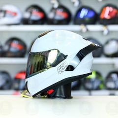 Mũ Fullface EGO E81 Trắng Bóng + Đuôi Gió FREESHIP