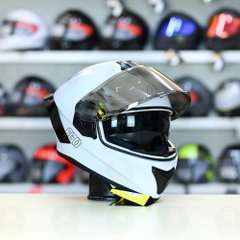 Mũ Fullface EGO E81 Trắng Bóng + Đuôi Gió FREESHIP