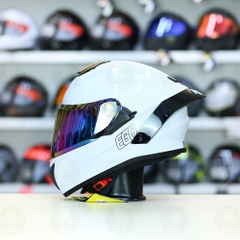 Mũ Fullface EGO E81 Trắng Bóng + Đuôi Gió FREESHIP