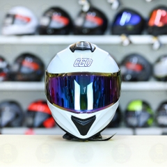 Mũ Fullface EGO E81 Trắng Bóng + Đuôi Gió FREESHIP