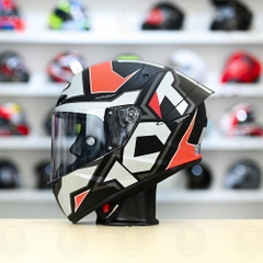 Mũ Fullface KYT TT Course Electro Đỏ Xám Nhám FREESHIP