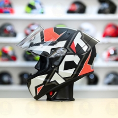 Mũ Fullface KYT TT Course Electro Đỏ Xám Nhám FREESHIP