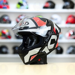 Mũ Fullface KYT TT Course Electro Đỏ Xám Nhám FREESHIP