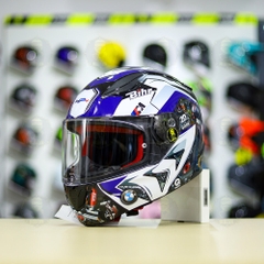 Mũ LS2 FF353 Đen Bóng + Dán Tem Decal BMW HP4 Trắng Xanh FREESHIP