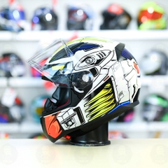 Mũ Fullface LS2 FF353 Robot Trắng Xanh FREESHIP