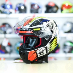 Mũ Fullface LS2 FF353 Robot Trắng Xanh FREESHIP