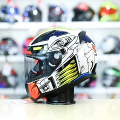 Mũ Fullface LS2 FF353 Robot Trắng Xanh FREESHIP