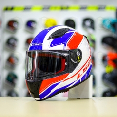 Mũ Fullface LS2 FF353 T4 Trắng Xanh Đỏ Bóng FREESHIP