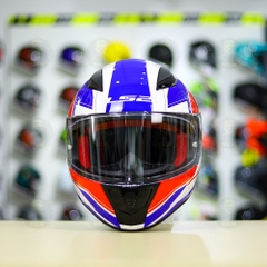 Mũ Fullface LS2 FF353 T4 Trắng Xanh Đỏ Bóng FREESHIP