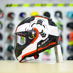 Mũ Fullface LS2 FF353 Trắng Đen Vân Carbon FREESHIP