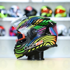 Mũ Fullface LS2 FF800 KPA 2 Kính Power Cầu Vòng Đen Tím + Tặng Pinlock