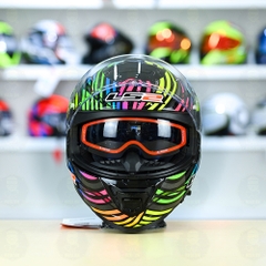 Mũ Fullface LS2 FF800 KPA 2 Kính Power Cầu Vòng Đen Tím + Tặng Pinlock