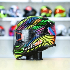 Mũ Fullface LS2 FF800 KPA 2 Kính Power Cầu Vòng Đen Tím + Tặng Pinlock