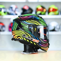 Mũ Fullface LS2 FF800 KPA 2 Kính Power Cầu Vòng Đen Tím + Tặng Pinlock