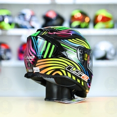 Mũ Fullface LS2 FF800 KPA 2 Kính Power Cầu Vòng Đen Tím + Tặng Pinlock